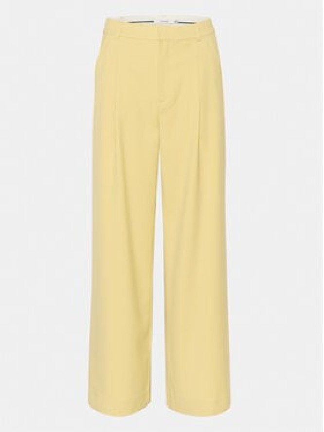 Gestuz Spodnie materiałowe Paula 10906861 Żółty Relaxed Fit