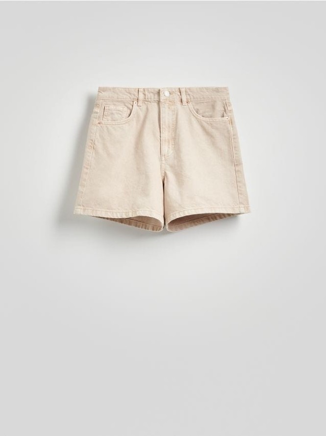 Jeansowe szorty - kremowy