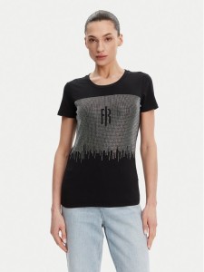 Fracomina T-Shirt FP25ST3002J449N4 Czarny Regular Fit