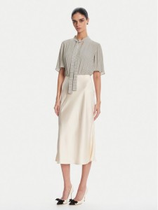 Elisabetta Franchi Sukienka koktajlowa AB85752E2 E84 Beżowy Regular Fit