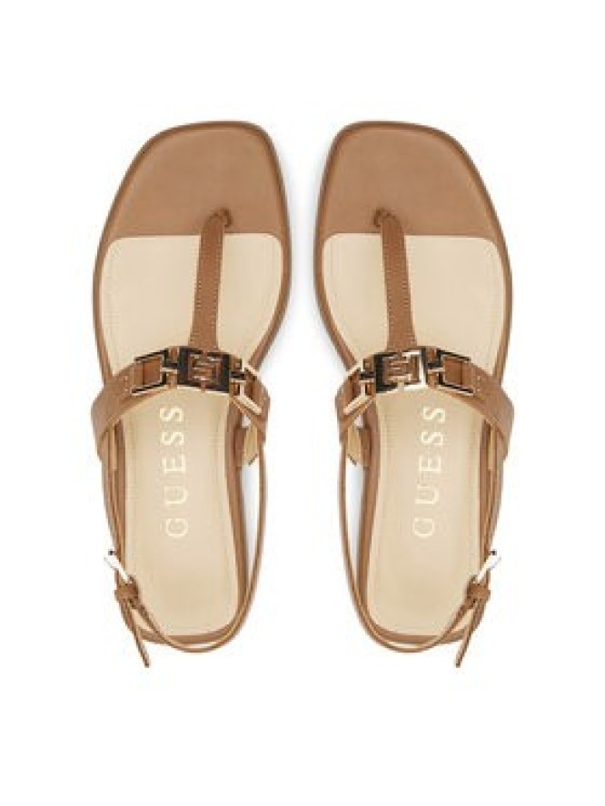 Guess Sandały FLJREL LEA21 Brązowy