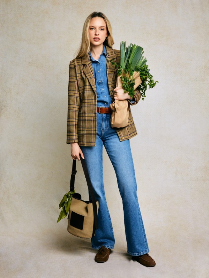 Marynarka damska w kratę Galani 601