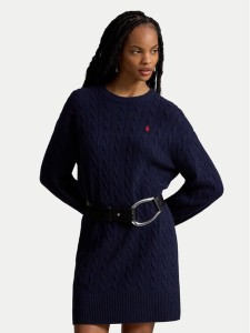 Polo Ralph Lauren Sukienka dzianinowa 211B17446001 Granatowy Regular Fit