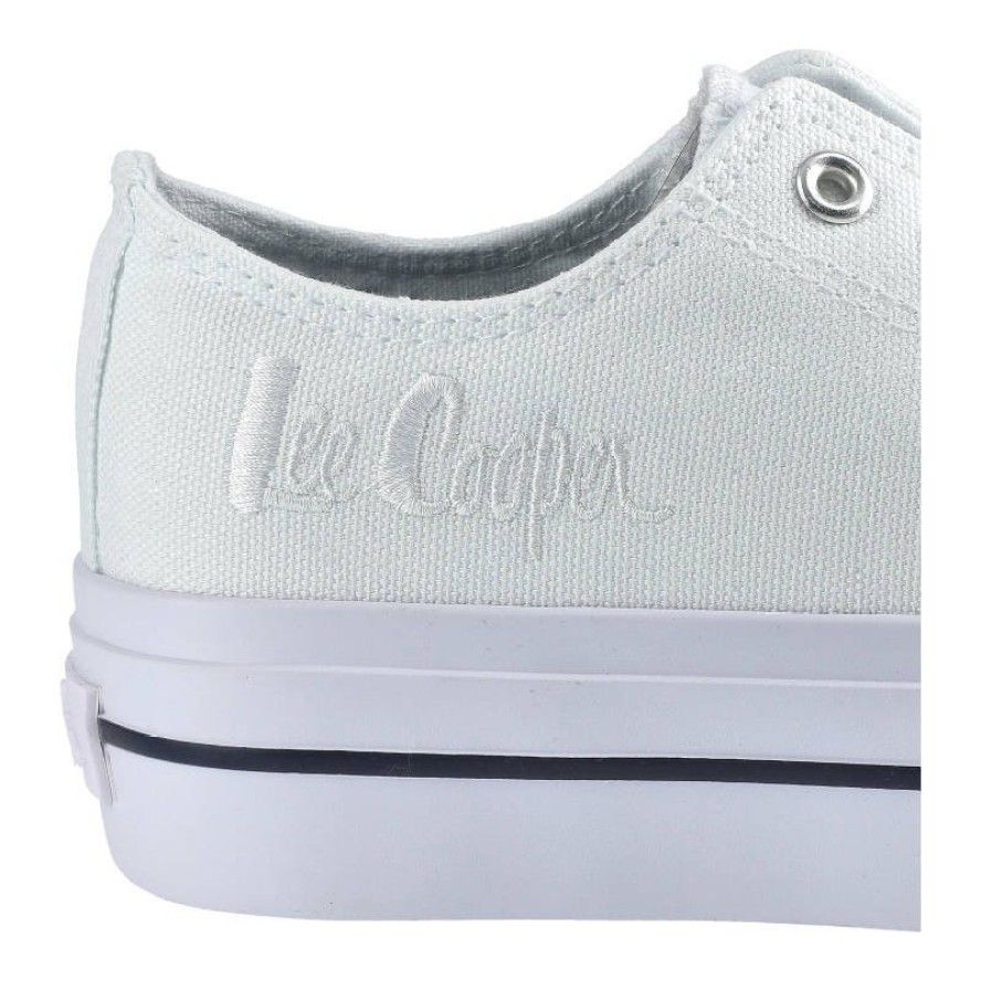 Trampki damskie Lee Cooper, sznurowany fason cholewka tekstylna płócienna niska cholewka przed kostkę gruba platformowa podeszwa gumowy nosek ochronn