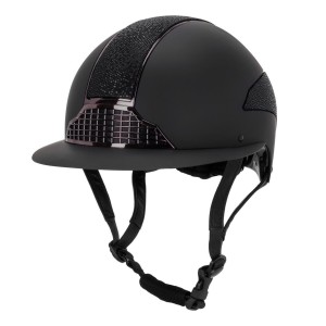 QHP Paardrijcap Detroit Polo Visor - Zwart