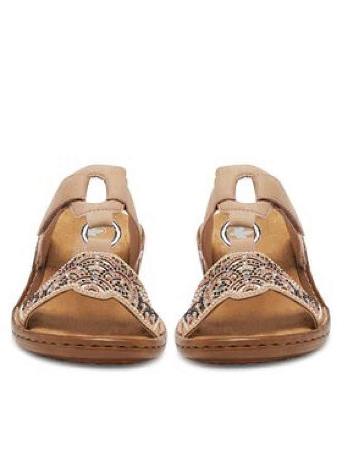 Rieker Klapki 608K2-31 Beżowy