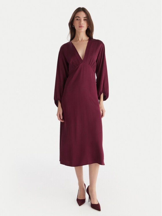 ViCOLO Sukienka koktajlowa TF0250 Bordowy Regular Fit