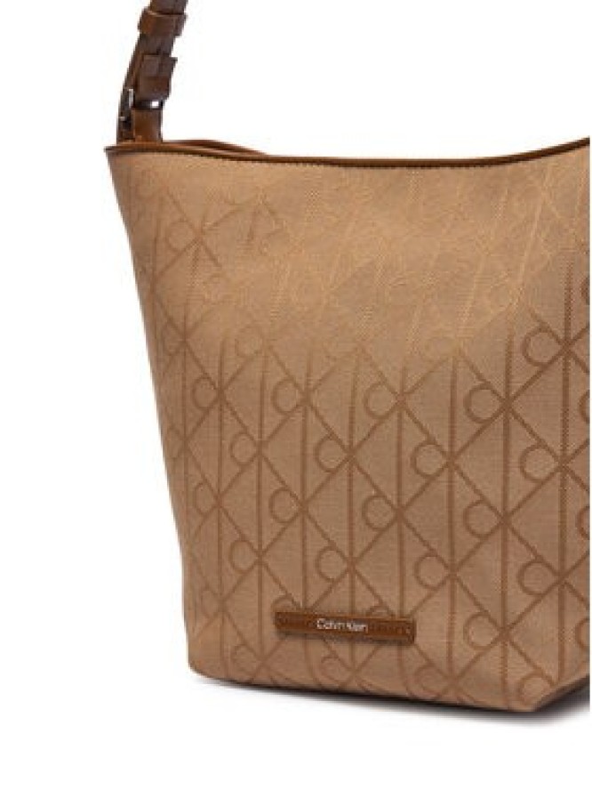 Calvin Klein Torebka Emblem Aop Jacquard Camera Bag LV04F3535G Brązowy
