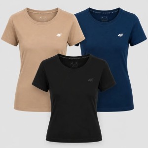 KOMPLET KOSZULEK DAMSKICH 4F T-SHIRT 3PAK ZESTAW SPORTOWY SS26