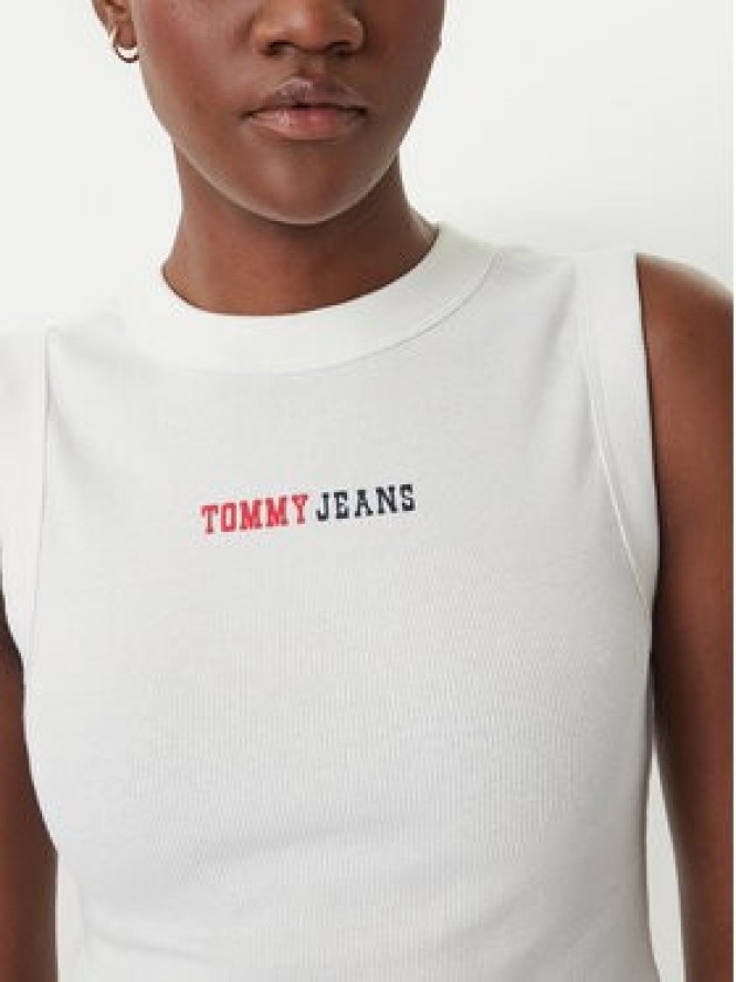 Tommy Jeans Top DW0DW22577 Biały Slim Fit