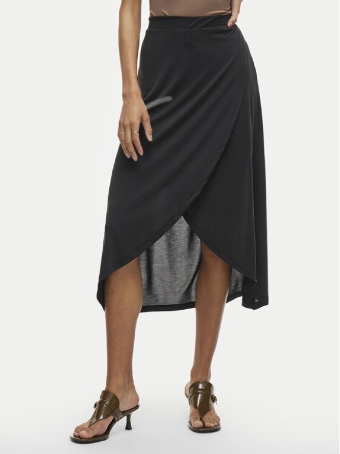 Vila Spódnica midi Modala 14101691 Czarny Regular Fit