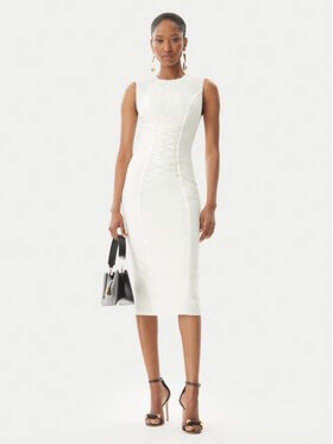 Elisabetta Franchi Sukienka koktajlowa AB76252E2 360 Biały Slim Fit