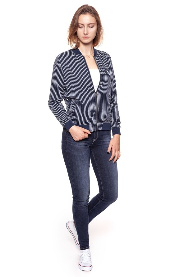 DAMSKA KURTKA PRZEJŚCIOWA WRANGLER STRIPES BOMBER NAVY W403RV235 112128695