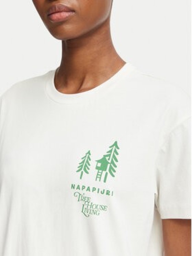 Napapijri T-Shirt Bliss NP0A8AVF Kremowy Regular Fit