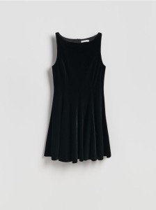 Welurowa sukienka - czarny