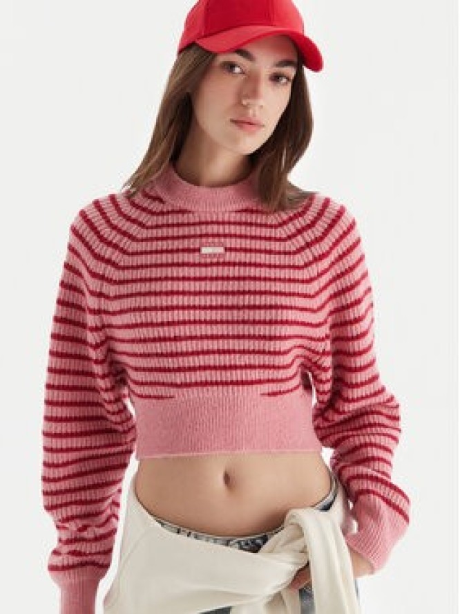 Tommy Jeans Sweter Badge DW0DW21677 Różowy Regular Fit