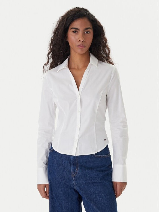 Tommy Jeans Koszula Baby DW0DW22604 Biały Slim Fit