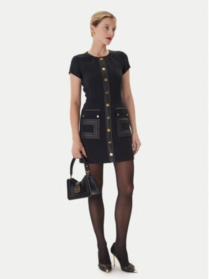 Elisabetta Franchi Sukienka koktajlowa AB-819-57E2-V690 Czarny Regular Fit