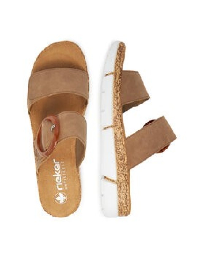 Rieker Klapki V2392-62 Beżowy