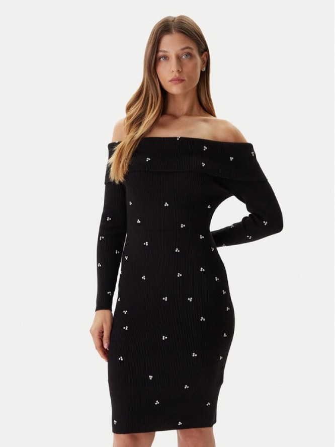 Guess Sukienka dzianinowa W5BK64 Z2YJ2 Czarny Slim Fit