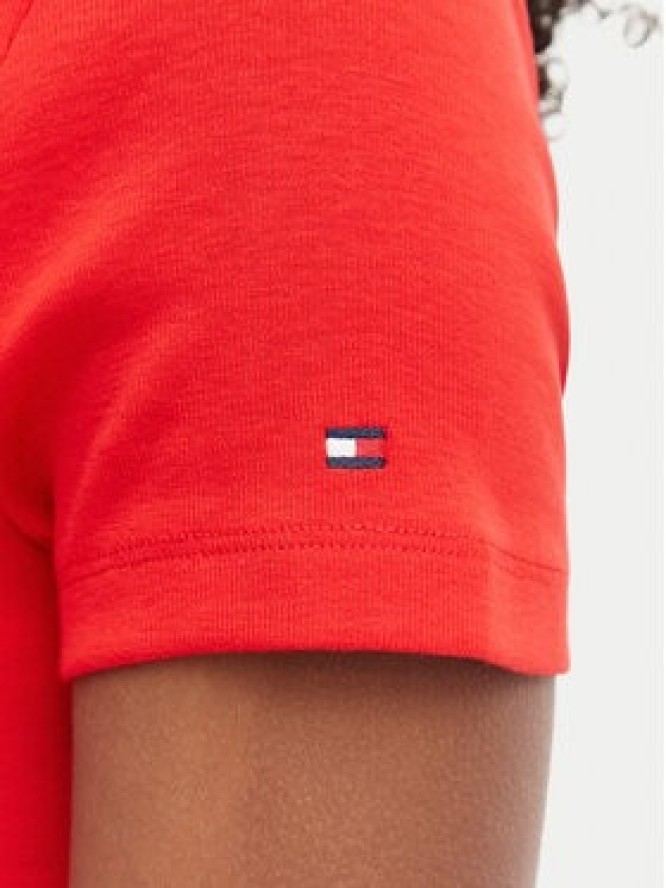 Tommy Hilfiger Bluzka WW0WW48709 Czerwony Slim Fit