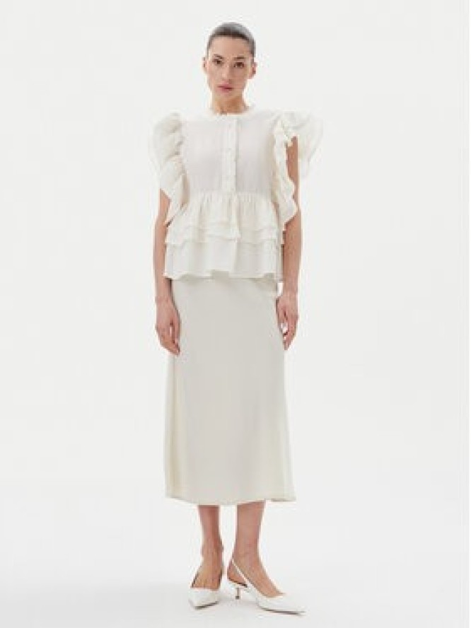 YAS Spódnica trapezowa Pella 26030737 Beżowy Regular Fit