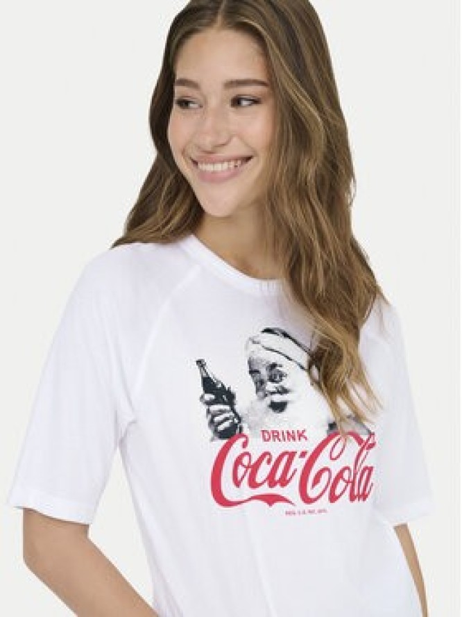 ONLY T-Shirt Coca Cola 15355794 Biały Regular Fit