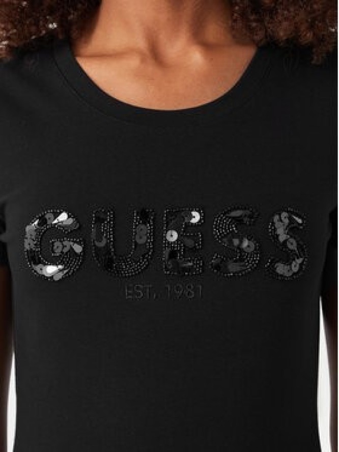 Guess T-Shirt W5GI17 J1314 Czarny Slim Fit