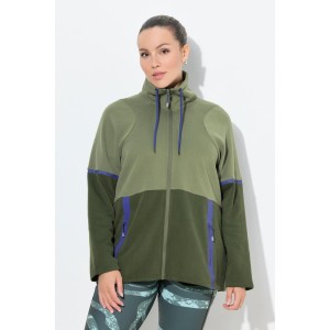 Damskie Bluza dresowa dwukolorowa stójka kieszenie z zamkiem błyskawicznym