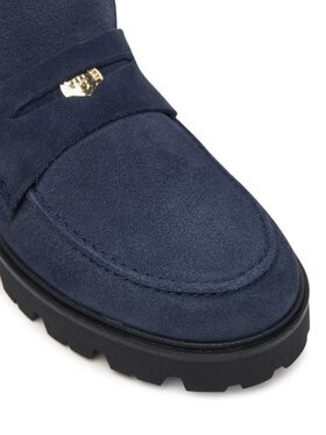 Tommy Hilfiger Botki Th Enamel Charm Loafer Boot FW0FW09680 Granatowy