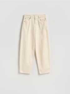 Jeansy barrel leg - złamana biel