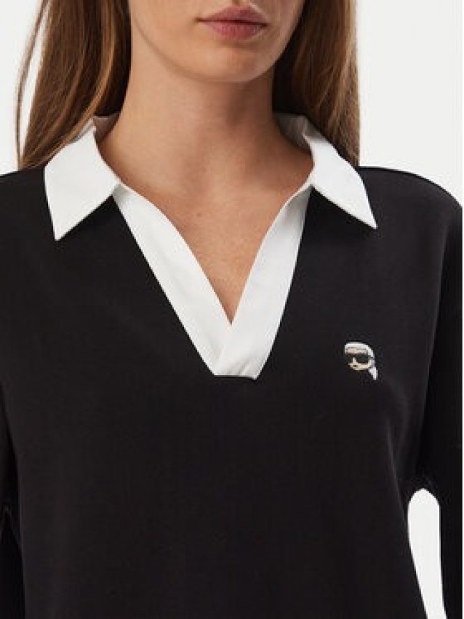 KARL LAGERFELD Bluza B4W20062 Czarny Regular Fit