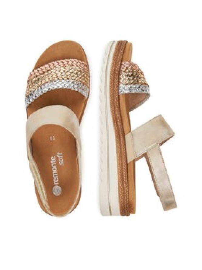 Remonte Sandały D0Q56-90 Złoty