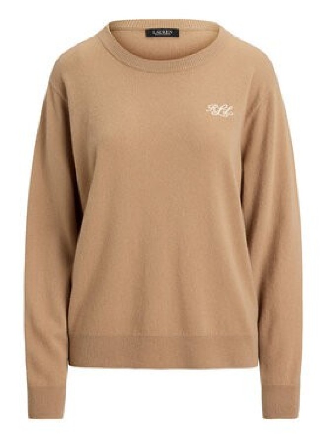 LAUREN RALPH LAUREN Sweter 200P03371500 Beżowy ciemny Relaxed Fit