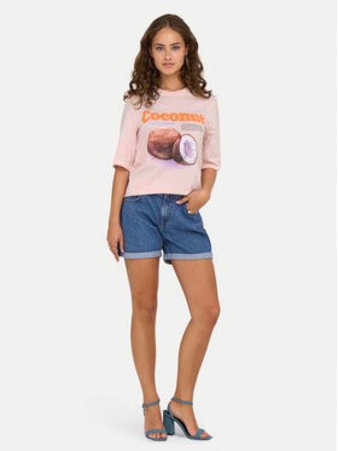 ONLY T-Shirt Phoebe 15351369 Różowy Regular Fit