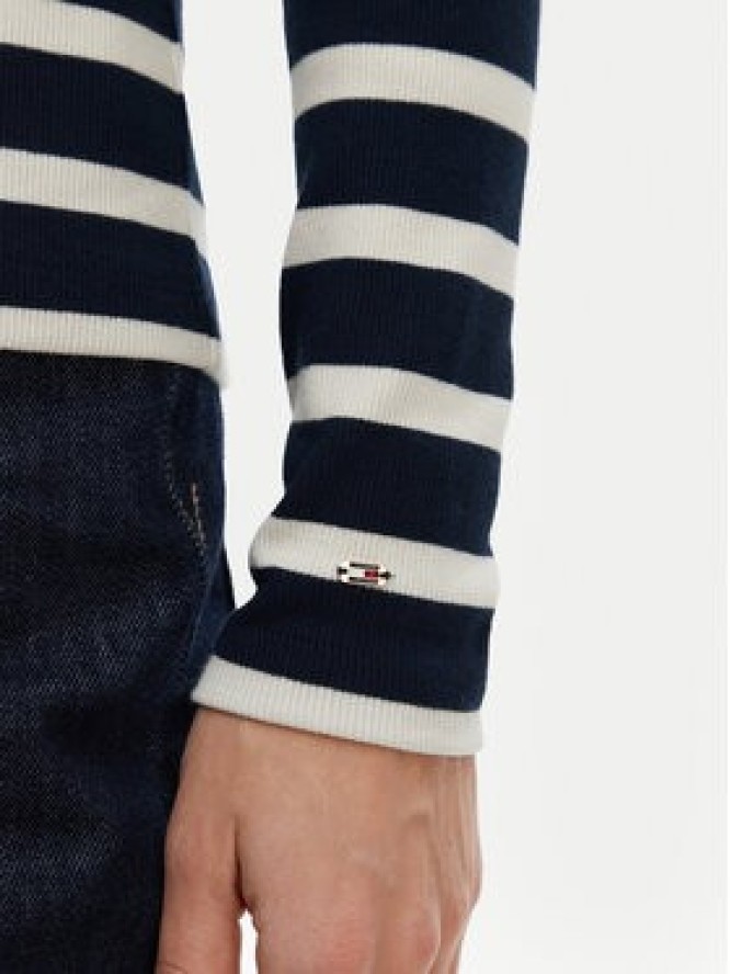 Tommy Hilfiger Bluzka Henley WW0WW43905 Granatowy Slim Fit