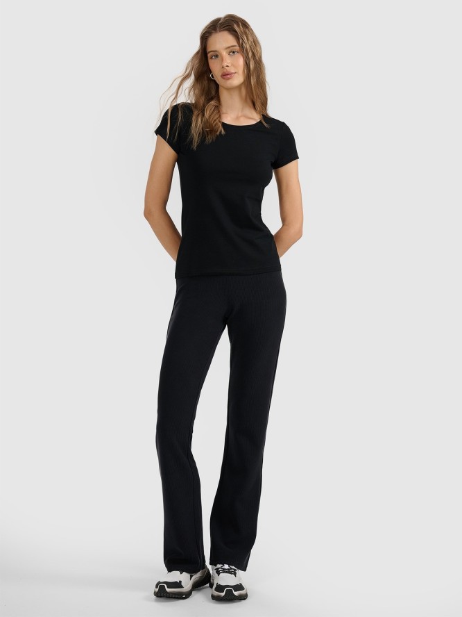 4F T-shirt regular gładki damski M