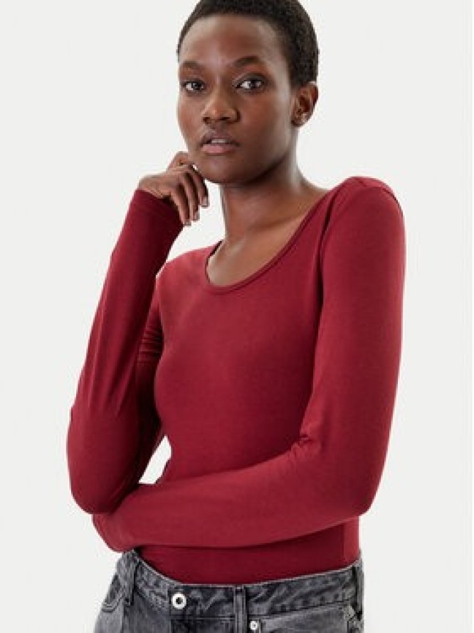 ONLY Bluzka Live Love 15204712 Bordowy Stretch Fit