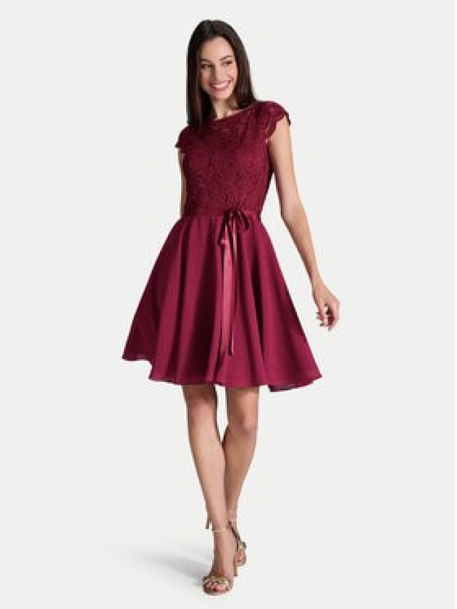 Swing Sukienka koktajlowa 77760510 Bordowy Regular Fit