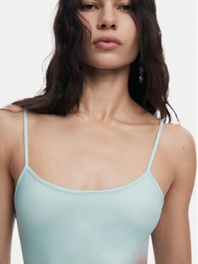 Desigual Sukienka letnia Lyon 25SWVK44 Turkusowy Regular Fit