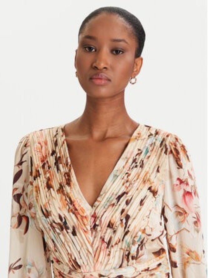 Guess Sukienka koktajlowa W5YK20 WDW82 Beżowy Regular Fit