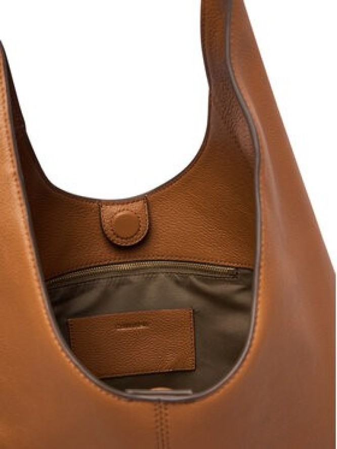 Calvin Klein Torebka Slouchy Leather Md Shoulder Bag LV04F3543G Brązowy jasny