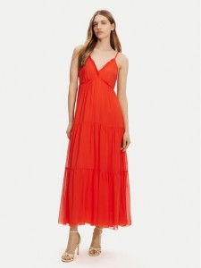 Haveone Sukienka letnia AFF-N011 Pomarańczowy Loose Fit