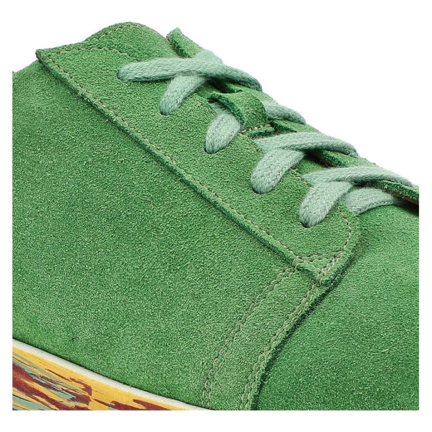 Zielone Półbuty Annmex Damskie Wygodne Obuwie