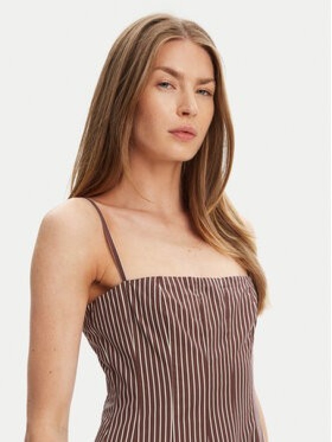 STAUD Sukienka letnia Wylie R25S2108YP Brązowy Slim Fit