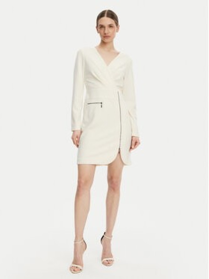 DKNY Sukienka koktajlowa DD4JI62A Écru Slim Fit