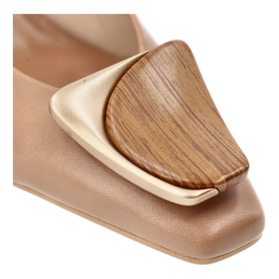 Sandały damskie Hispanitas, cholewka ze skóry naturalnej gładkie wykończenie elegancka klamra na przodzie stabilny obcas zapewniający komfort noszeni