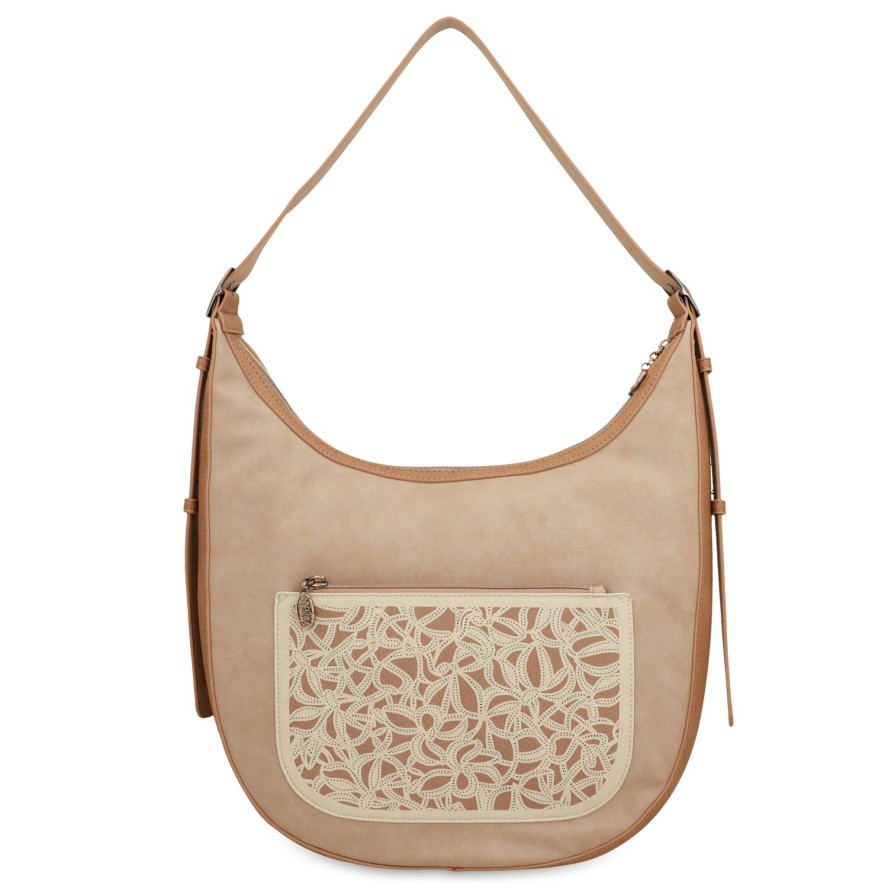 Beżowa Elegancka Damska Torebka Na Ramię Anekke Z Laleczką