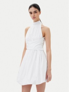 ViCOLO Sukienka koktajlowa TD0606 Biały Regular Fit