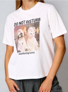 Bawełniana koszulka z nadrukiem - biały